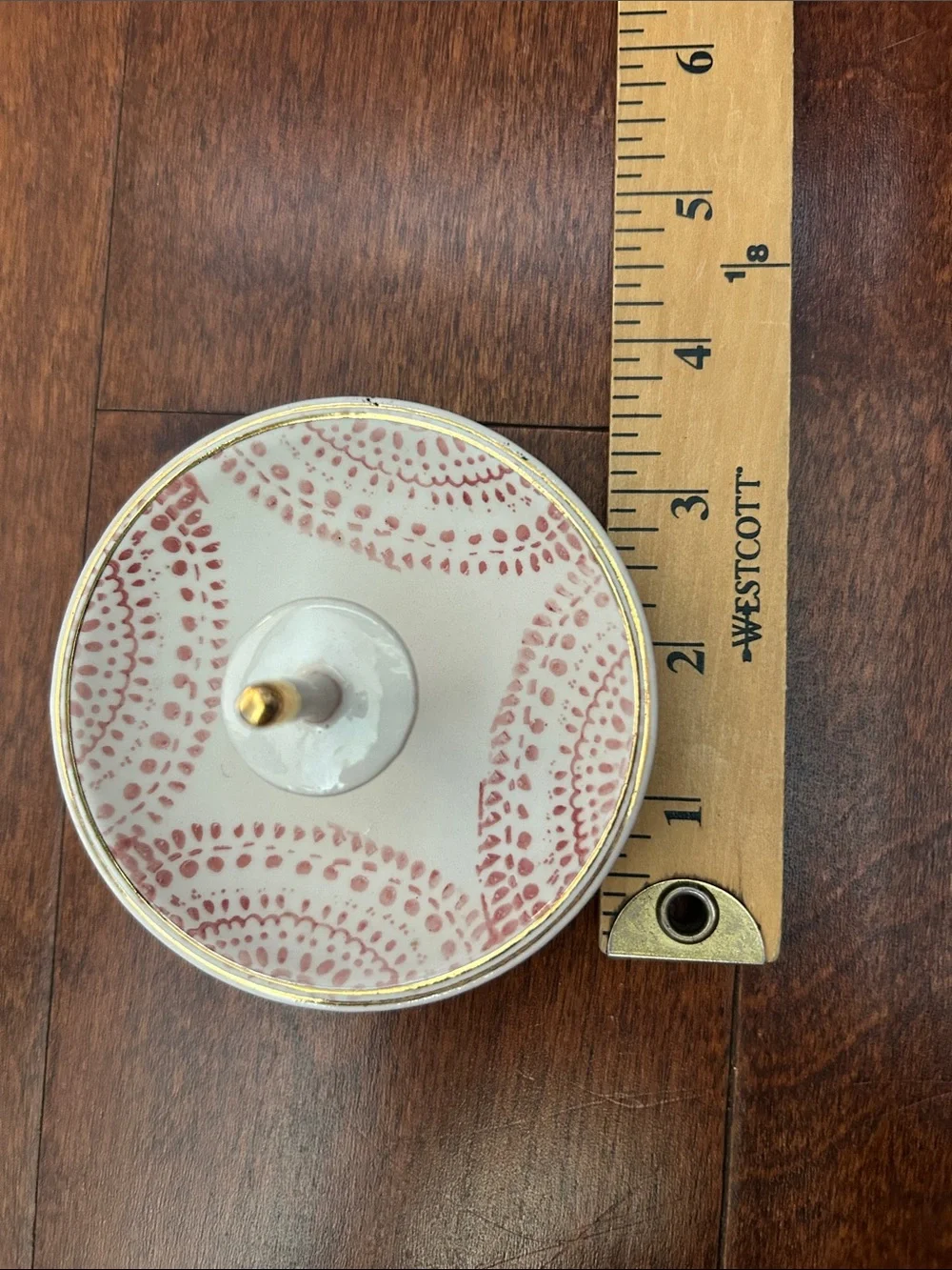 Pink and Gold Ceramic Ring Stand Jewelry Dish
